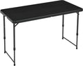 4 Foot Rectangular Folding Dining Table - Portable, Adjustable Height