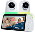 Full HD 5.5ft Split Screen Baby Monitor with 2 Cameras - Secure