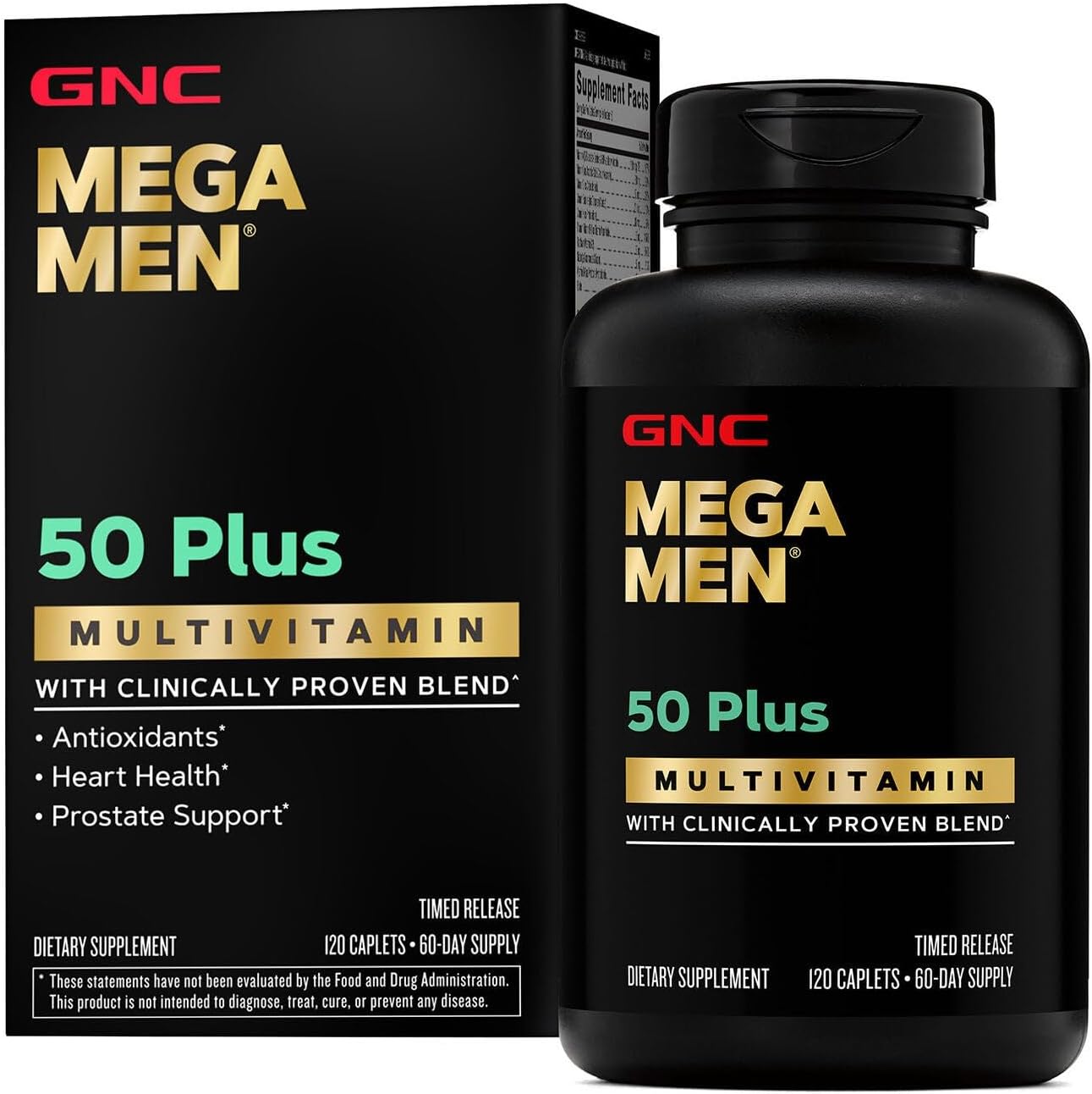 GNC Mega Men 50 Plus Multivitamin Caplets for Optimal Health