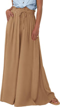 Wide Leg Palazzo Pants Women High Waisted - Flowy Summer Trousers