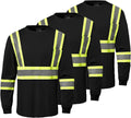 High Visibility Safety Shirts for Men - 3-Pack Class 2 Long Sleeve