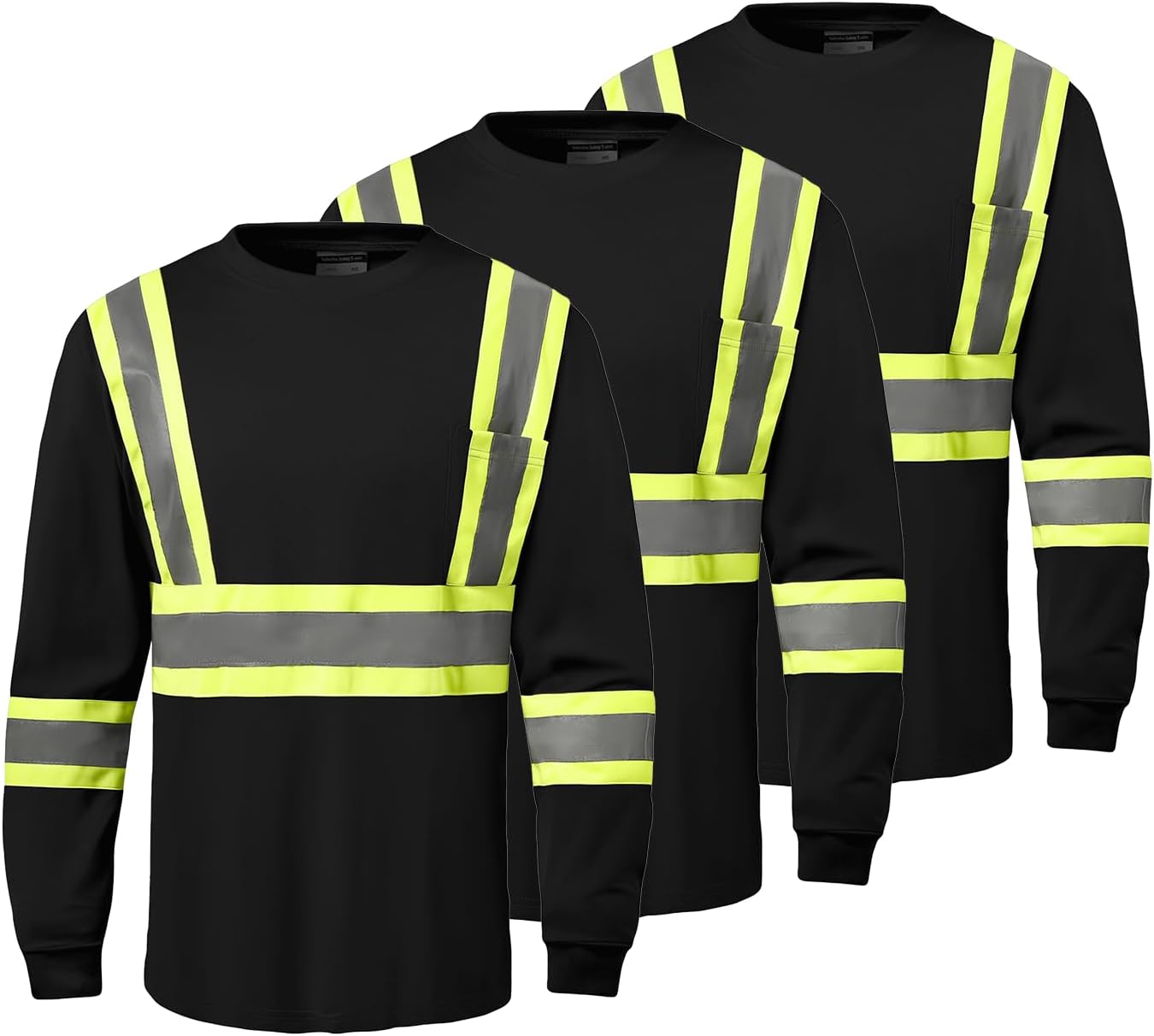 High Visibility Safety Shirts for Men - Reflective Long Sleeve