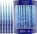 Hanukkah Tapered Candles 45-Count Multi Blue Hued Frosted - Deluxe