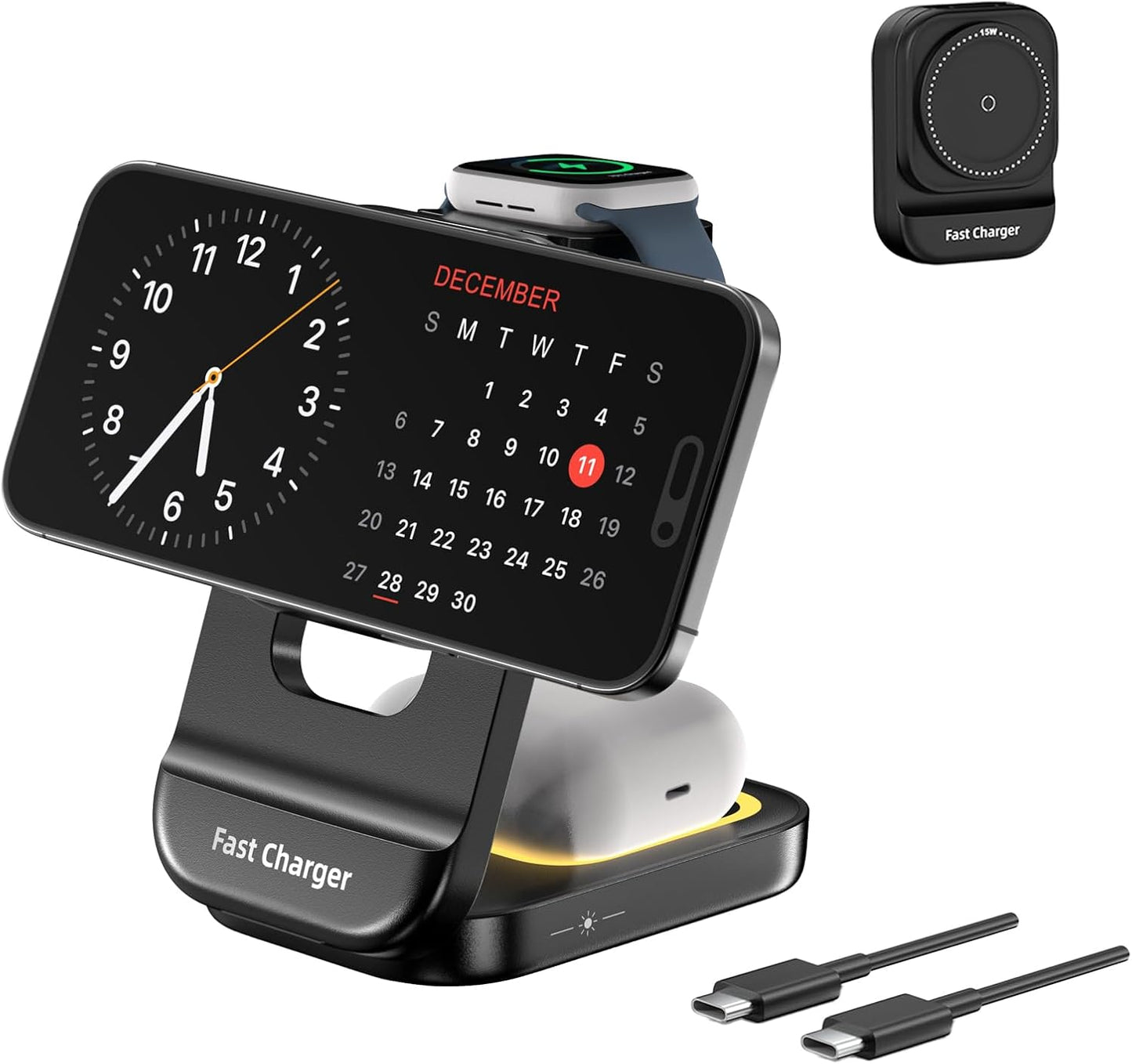 3-in-1 Wireless Charger Station for iPhone and Apple Devices