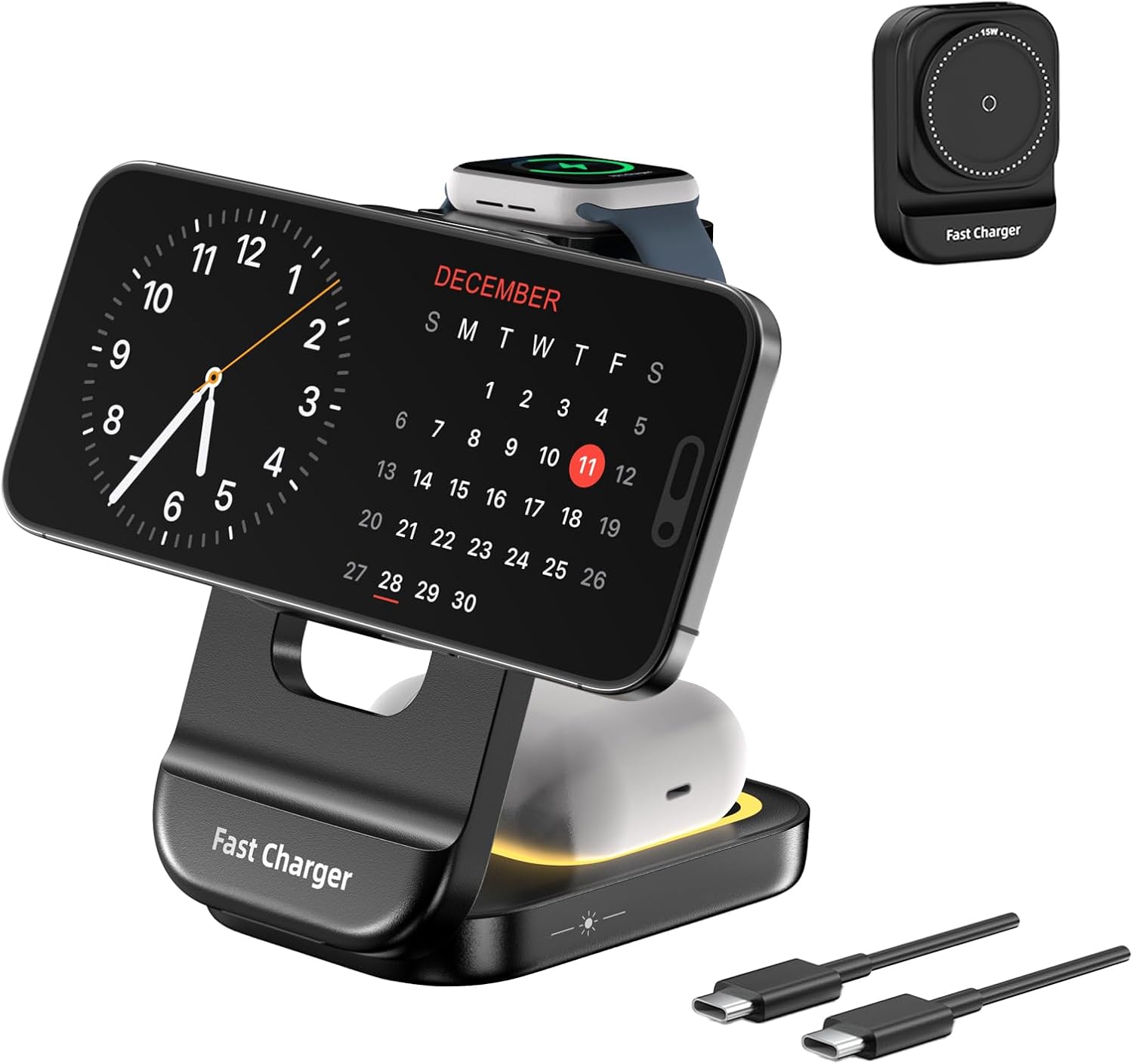 3-in-1 Wireless Charger Station for iPhone and Apple Devices