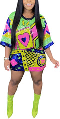 ALLUMK Women Sequin Shirt Dress - Party Ready Mini Tunic