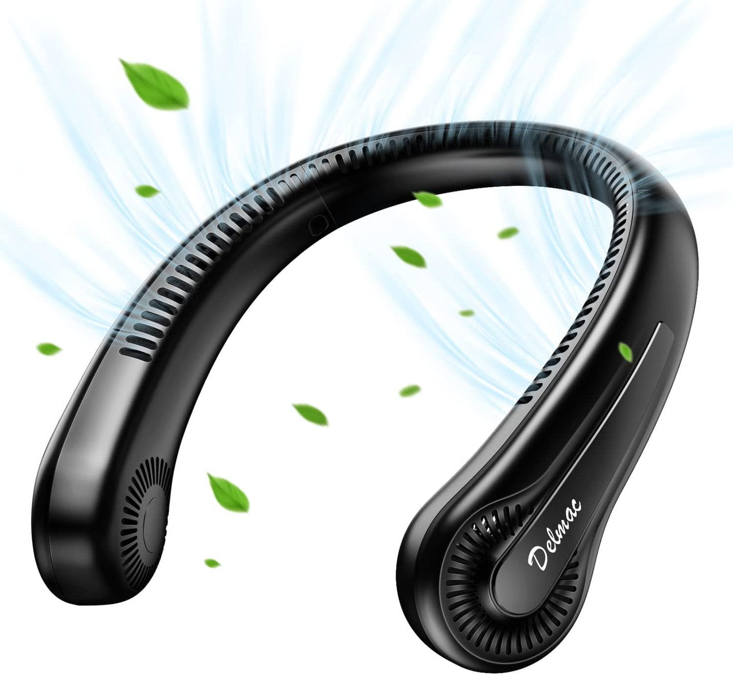 Delmac Hands-Free Neck Fan | 360 Cooling Power | 3 Speeds | Low Noise | USB Rechargeable
