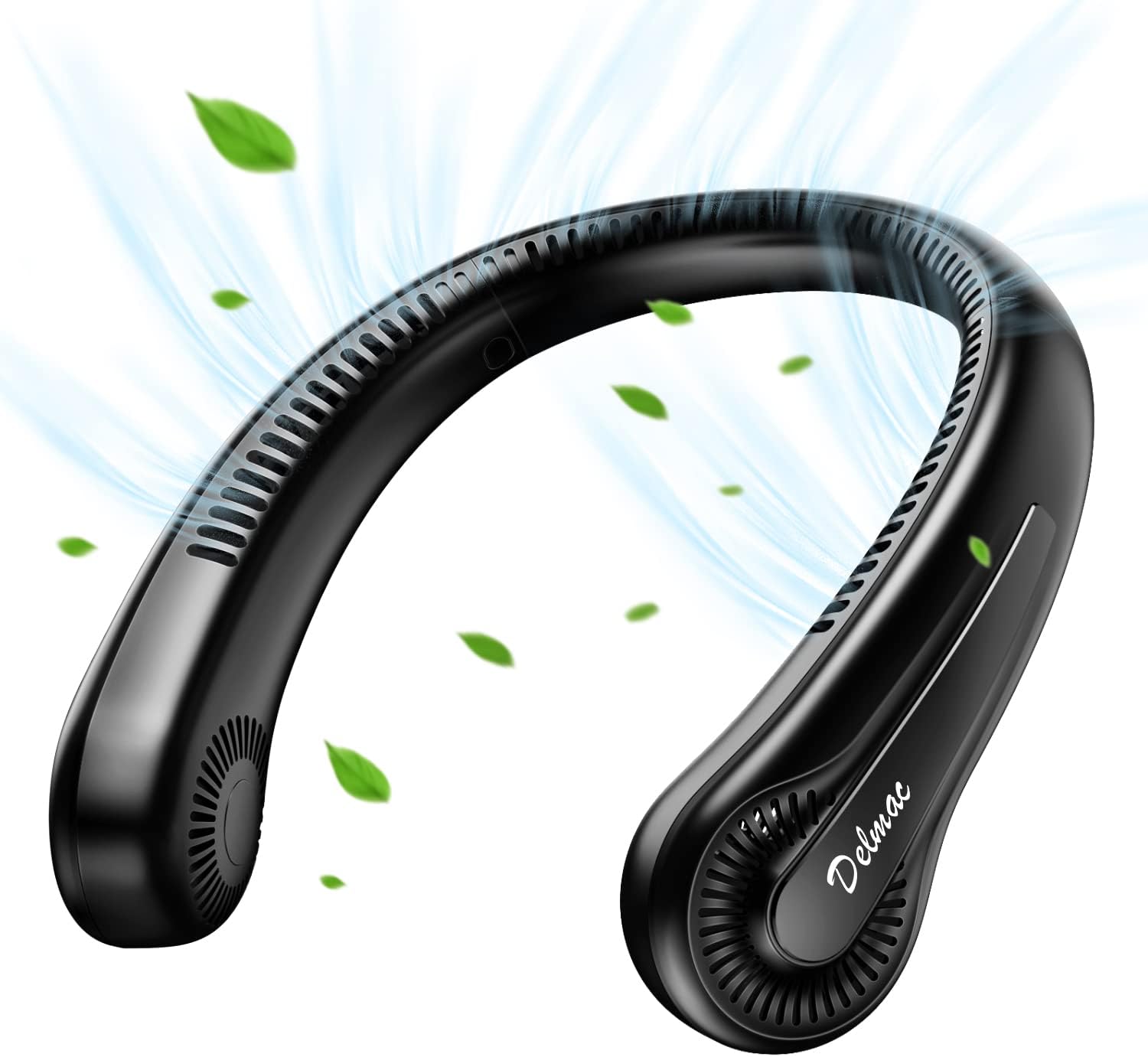 Delmac Hands-Free Neck Fan | 360 Cooling Power | 3 Speeds | Low Noise | USB Rechargeable