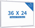 TRIPOLLO White Board Dry Erase 36 x 24 in - Magnetic, Easy Install