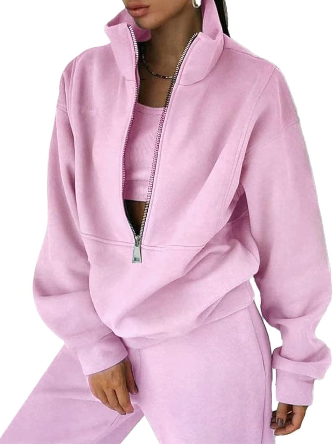 Eisctnd Womens Fleece 2 Piece Sweatsuit Lounge Set for Fall