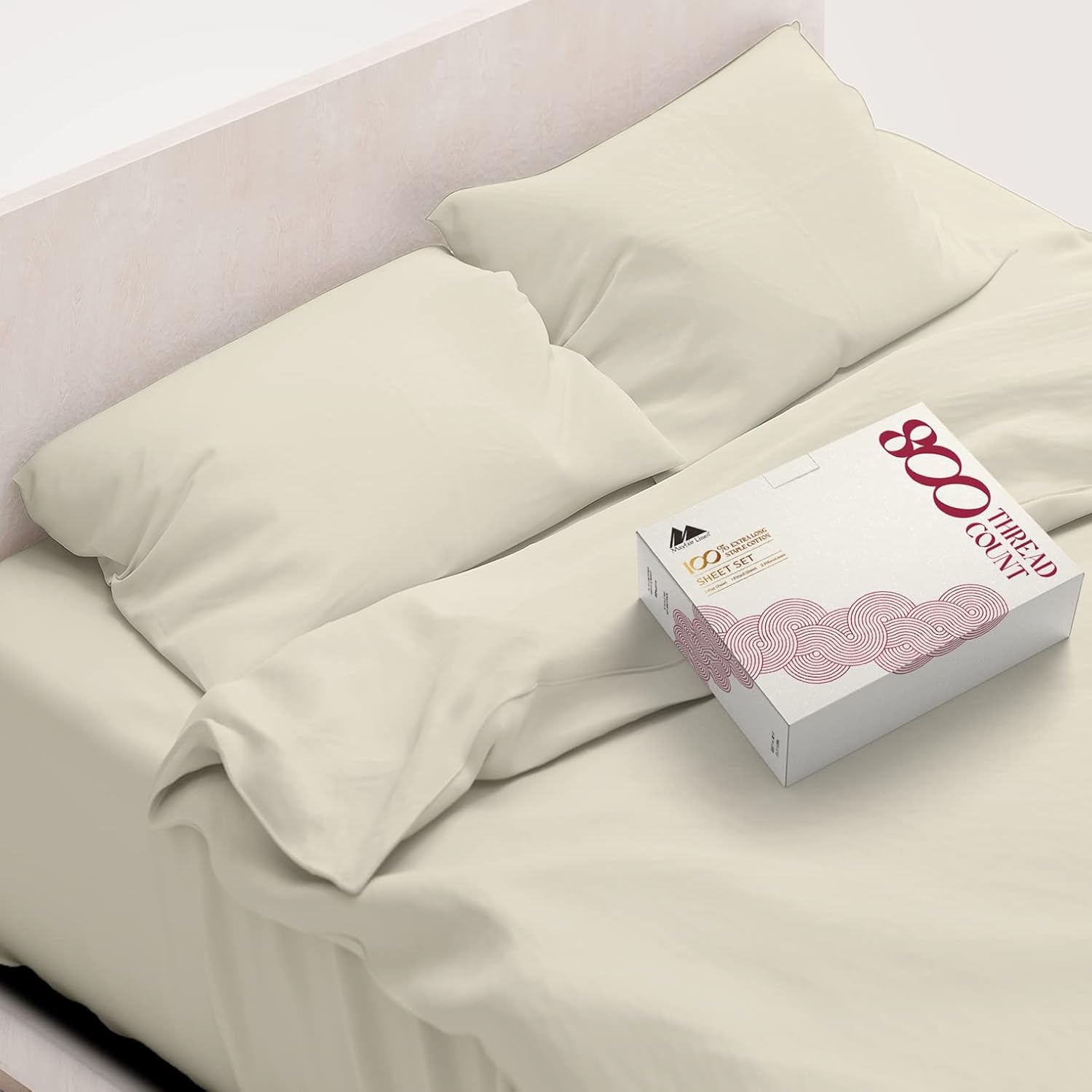 800 TC Egyptian Cotton Sheets for King Size Cooling Comfort