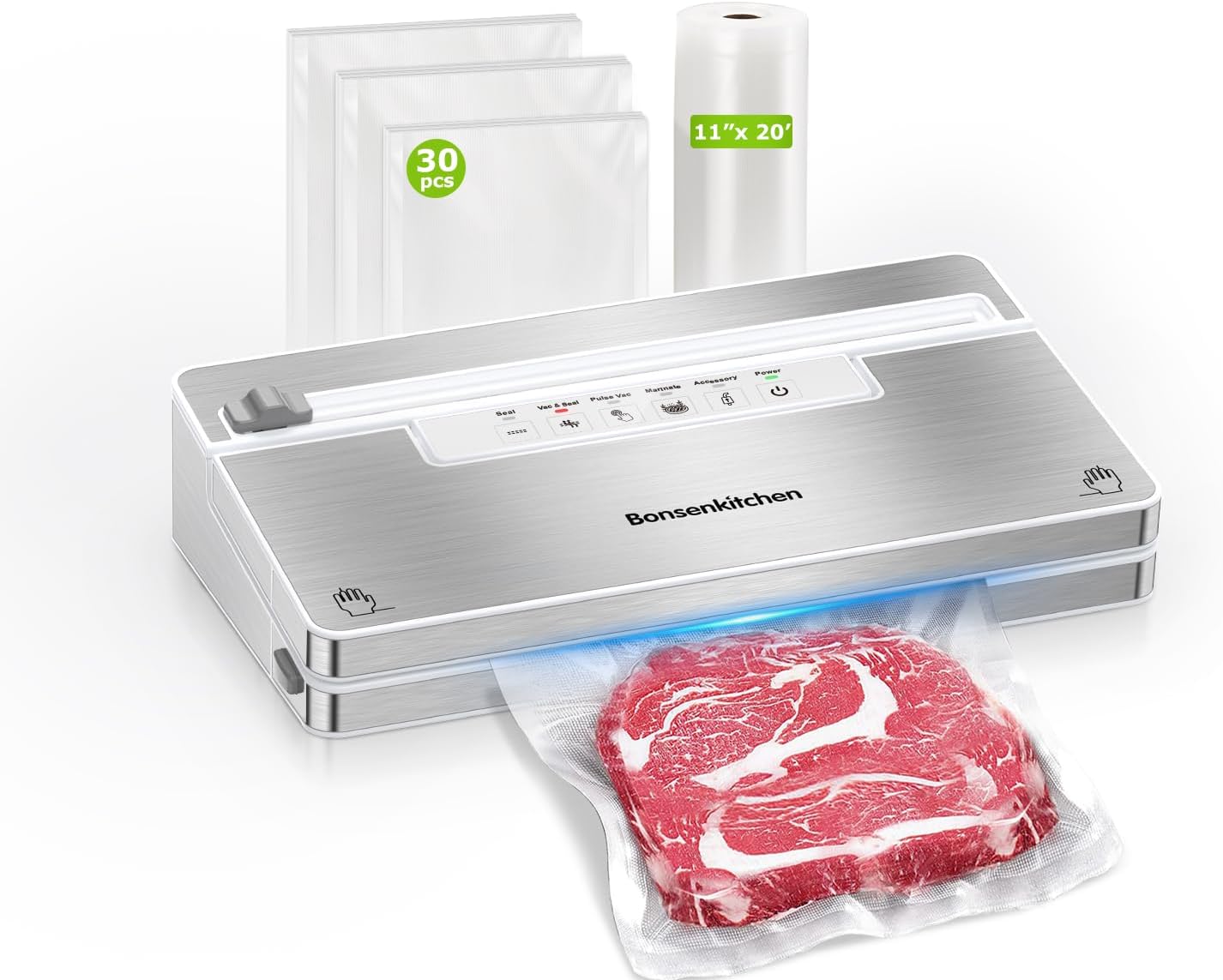 Bonsenkitchen Vacuum Sealer Machine for Fresh Food Storage