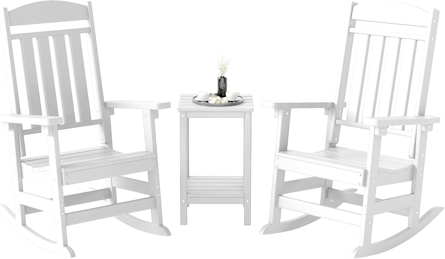 FOOWIN High Back Rocking Chair Set