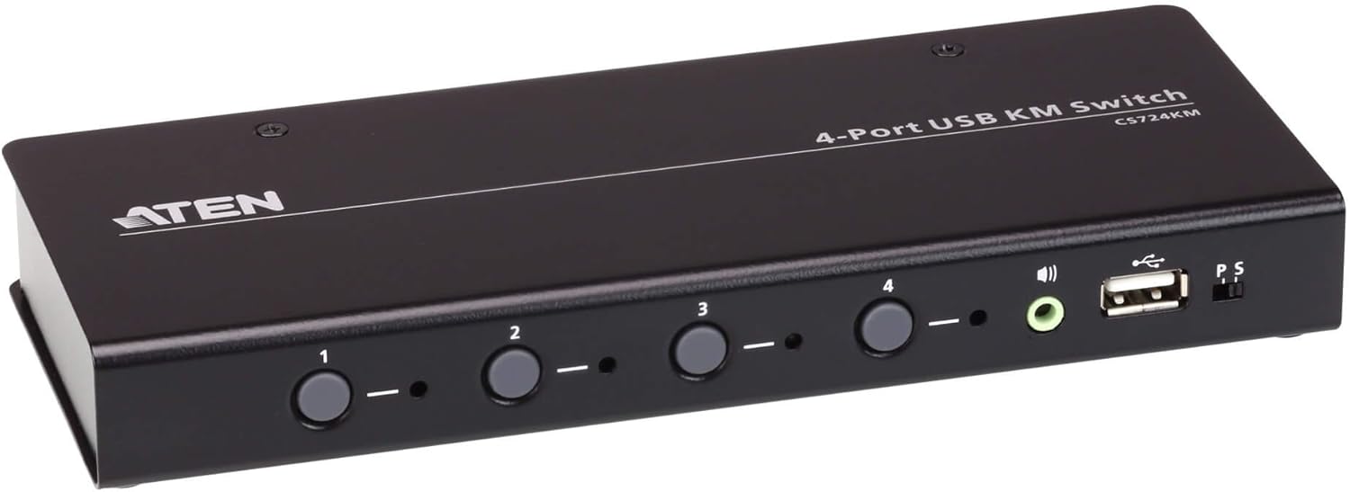ATEN CS724KM 4 Port USB KM Switch for Seamless Multi-Monitor Use