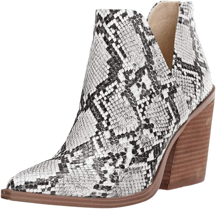 Kathemoi Womens Slip on Ankle Boots with V Cutout Design