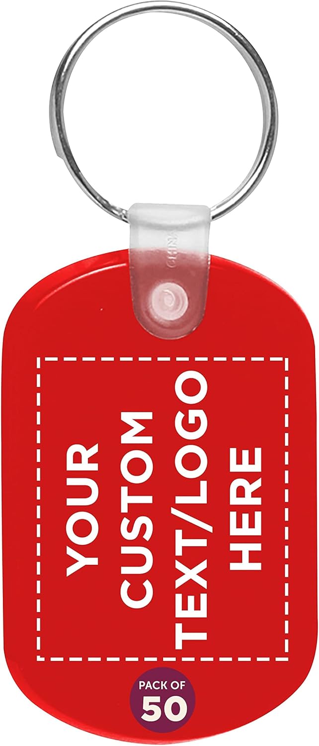 Customizable Soft Plastic Keychains - 50 Pack for Organization