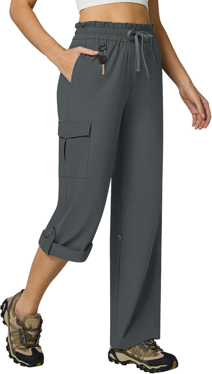 Casei Women's Cargo Capris Quick Dry Lightweight Hiking Pants