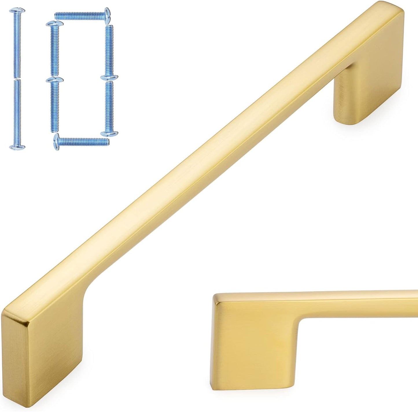 Brushed Gold Kitchen Cabinet Pulls - 10 Pack 5 Inch Handles