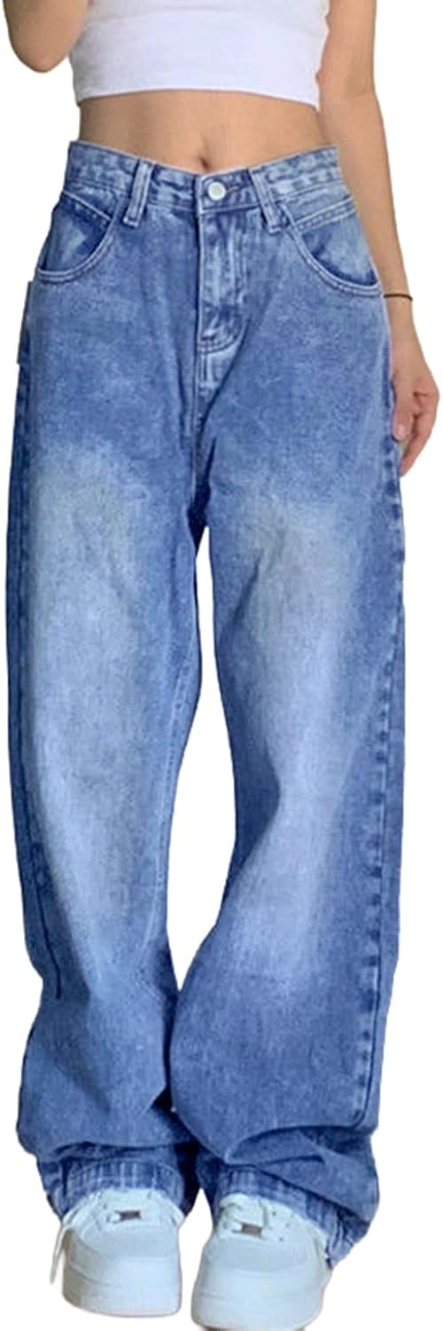 EMMIOL Women Baggy Jeans Vintage Wide Leg Denim Pants for Style