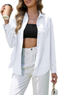 Denim Shirt Women Chambray Western Casual Long Sleeve Tops