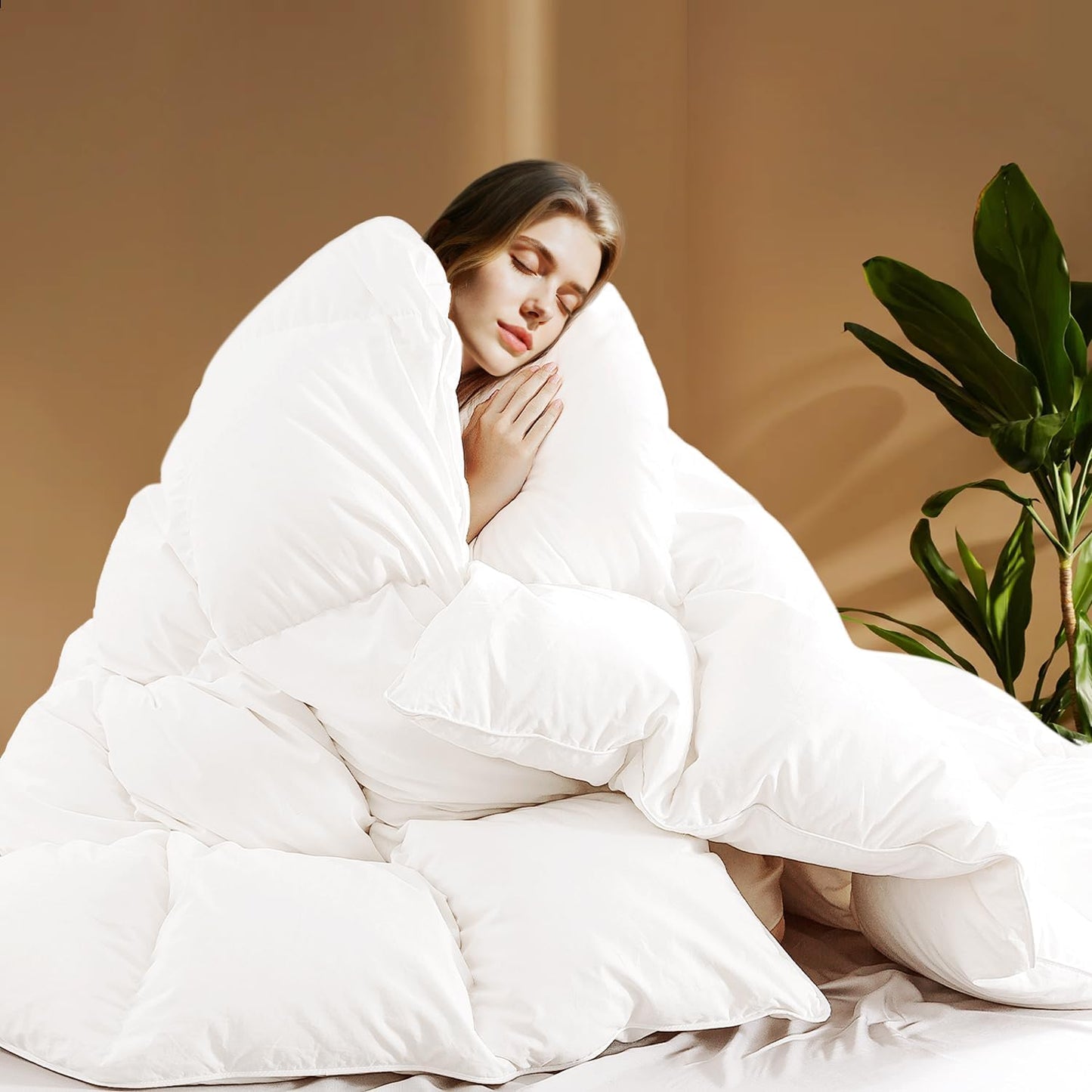 Luxurious Goose Feather Down Comforter for All Seasons