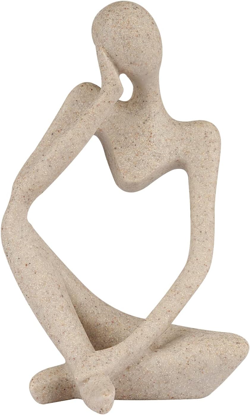 Abstract Thinker Sandstone Statue - Inspiring Desk Decor