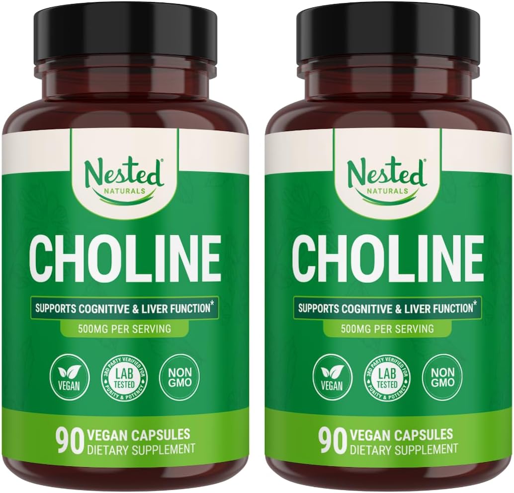 Nested Naturals Choline Bitartrate 500mg - Vegan Cognitive Support