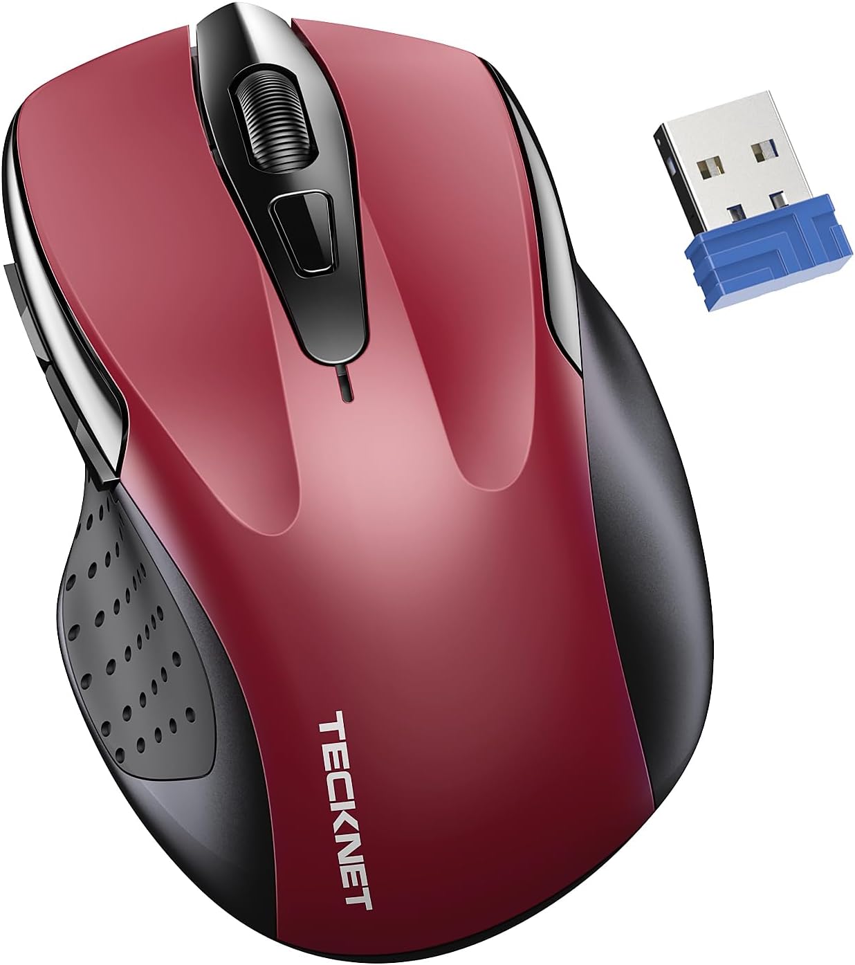 Silent Click TECKNET Mouse: 4000 DPI Red Beauty!