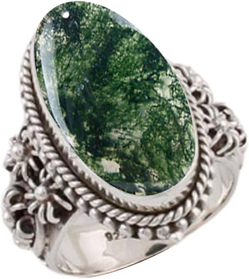 Solid 925 Sterling Silver Ring with Natural Blue Copper Turquoise