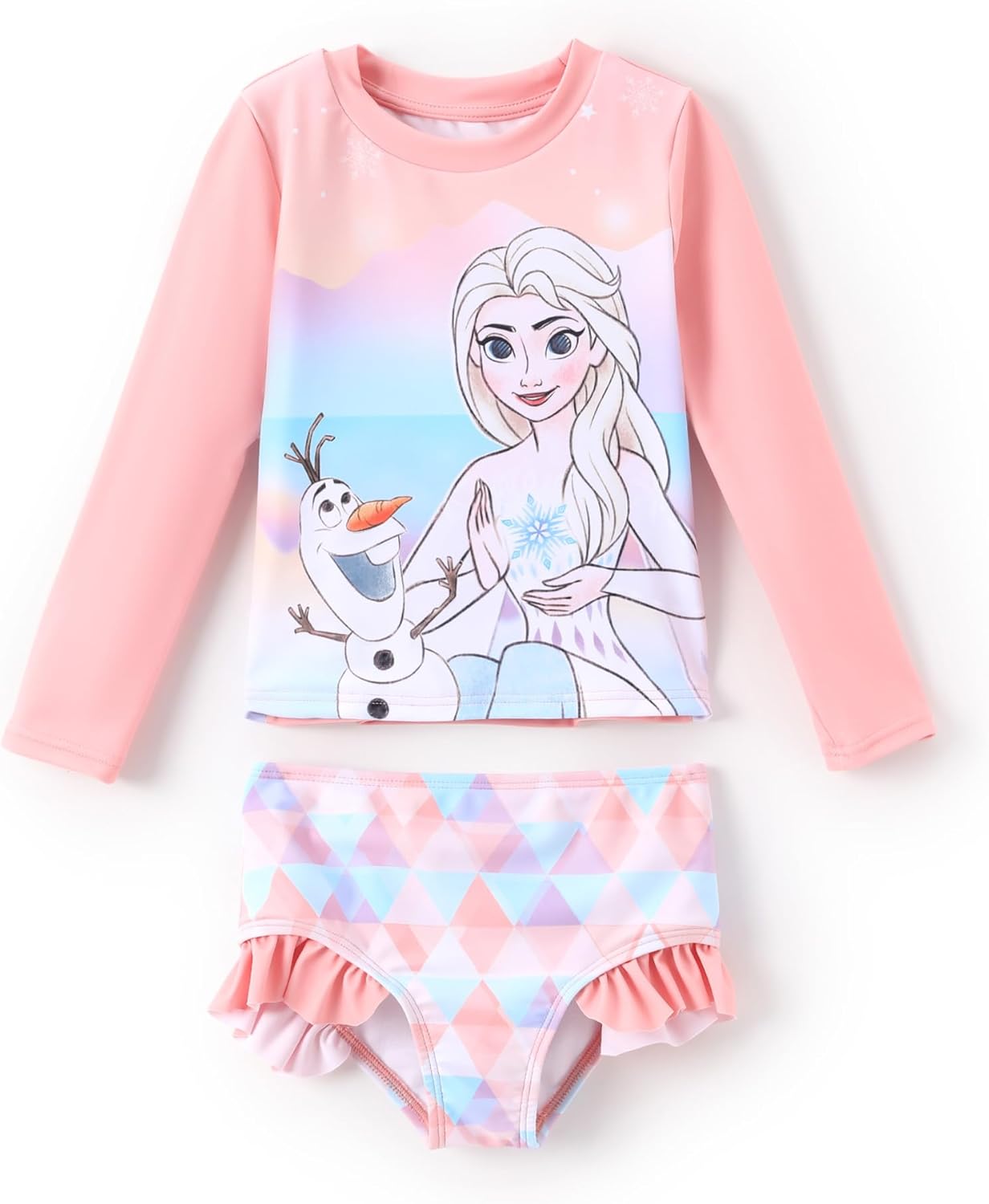 Disney Mickey and Friends Girl Two Piece Long Sleeve Swimsuit