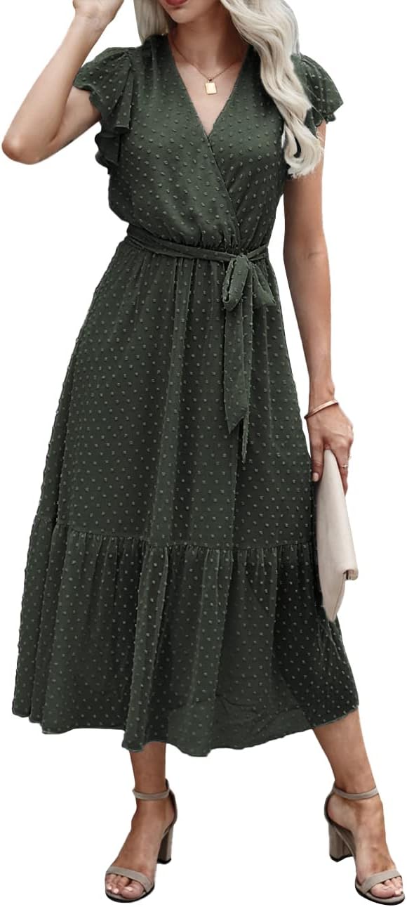 BTFBM Women Summer Bohemian Floral Midi Sun Dress for All Occasions