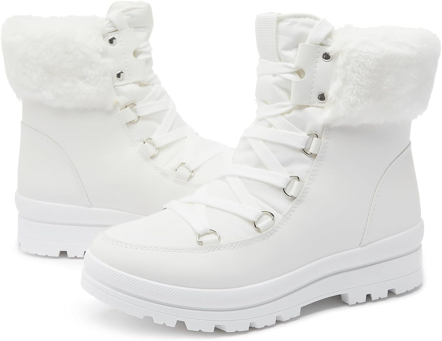 hash bubbie Women's Fuzzy Mid-Calf Boots for Winter Wear