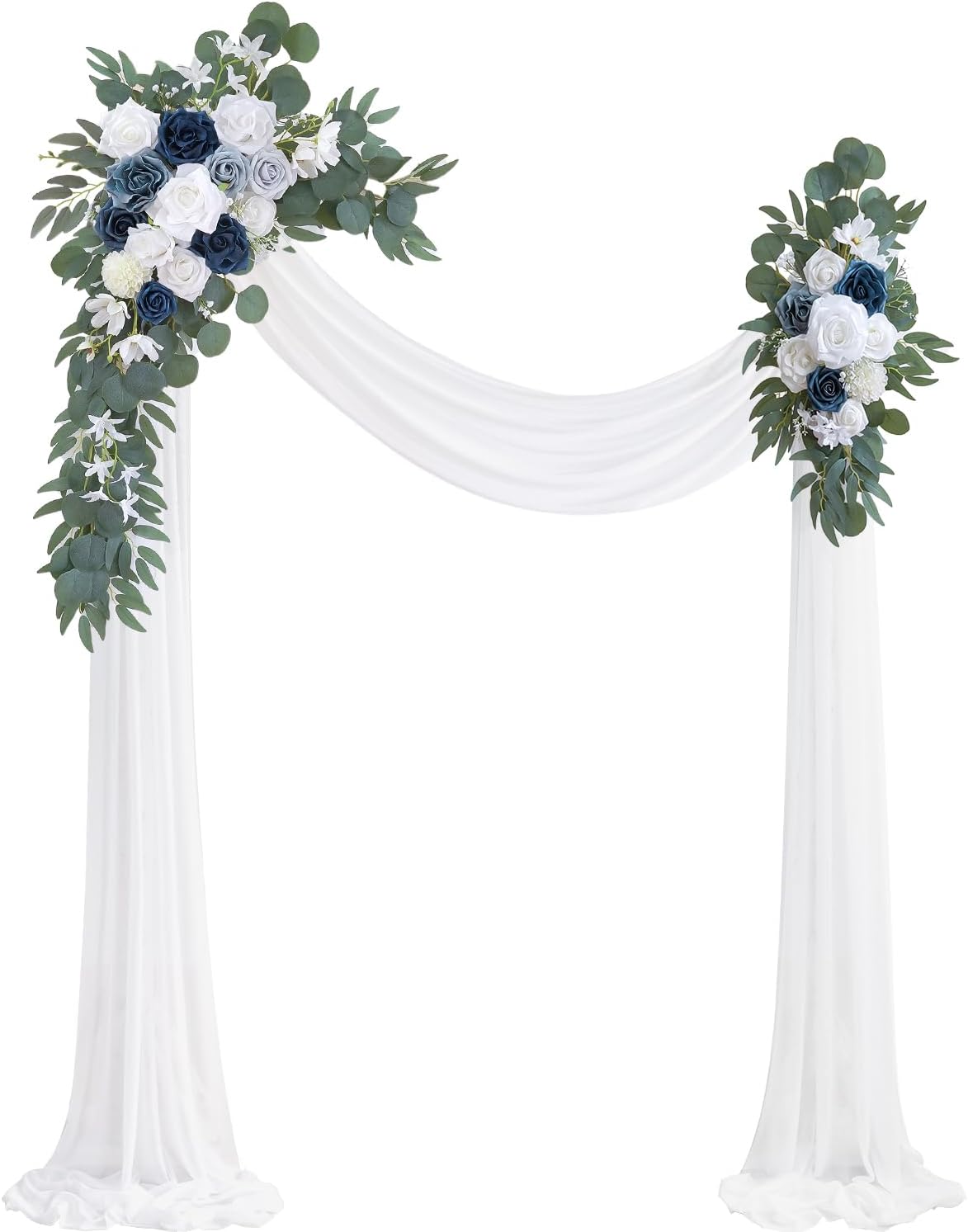 Dusty Blue Artificial Wedding Arch Flowers Kit for Elegant Decor