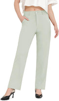 Bamans Dress Pants Women Work Tummy Control - Straight Leg Wear