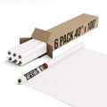 Party Solids White Plastic Table Cover Roll Pack of 6 - Heavy Duty