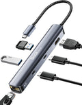 USB C Hub Ethernet 6-in-1 Docking Station - 4K@60Hz, 100W PD