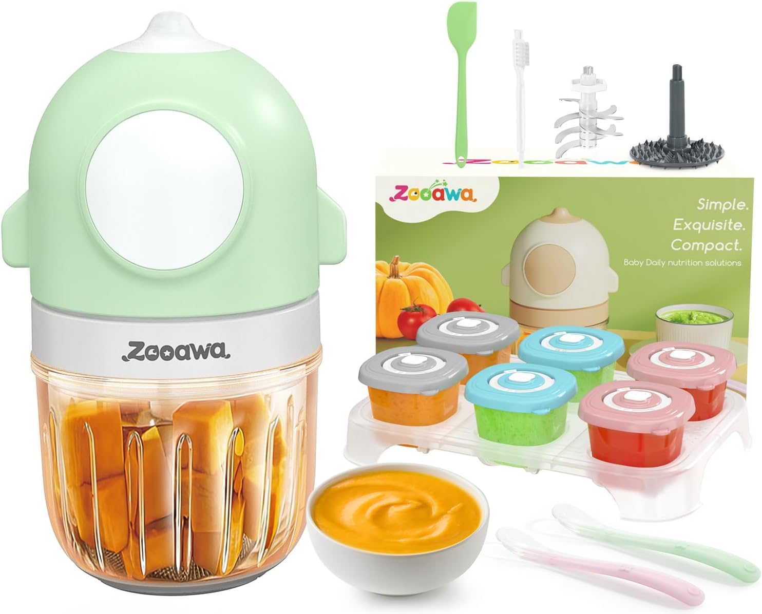Zooawa 13-in-1 Baby Food Maker Set: Blend, Puree & Store Easily!