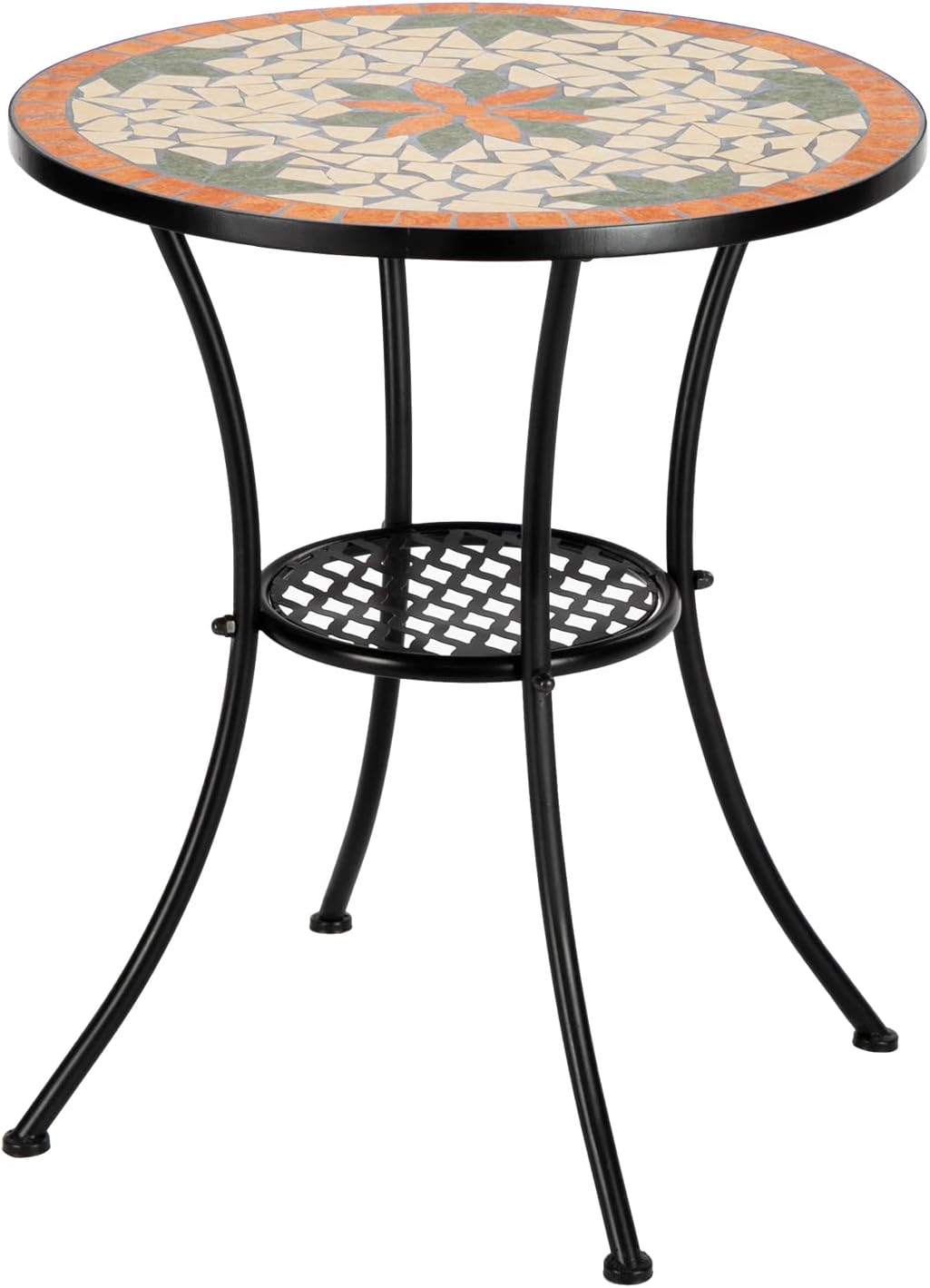 VINGLI Garden Patio Mosaic Table - Beautiful Bistro Accent Table