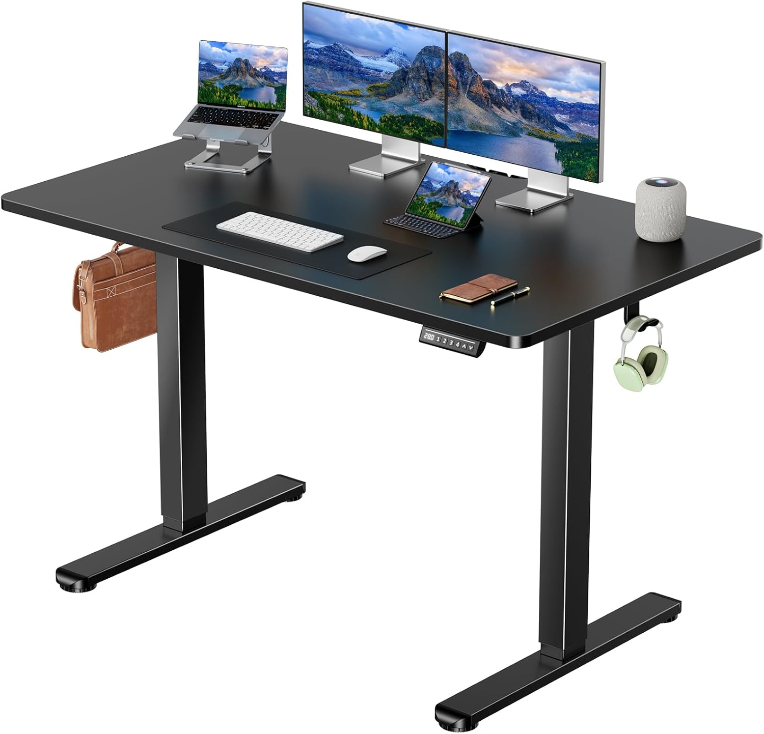 Height-Adjustable Electric Standing Desk - 48x30 Deeper Tabletop, 4 Memory Presets
