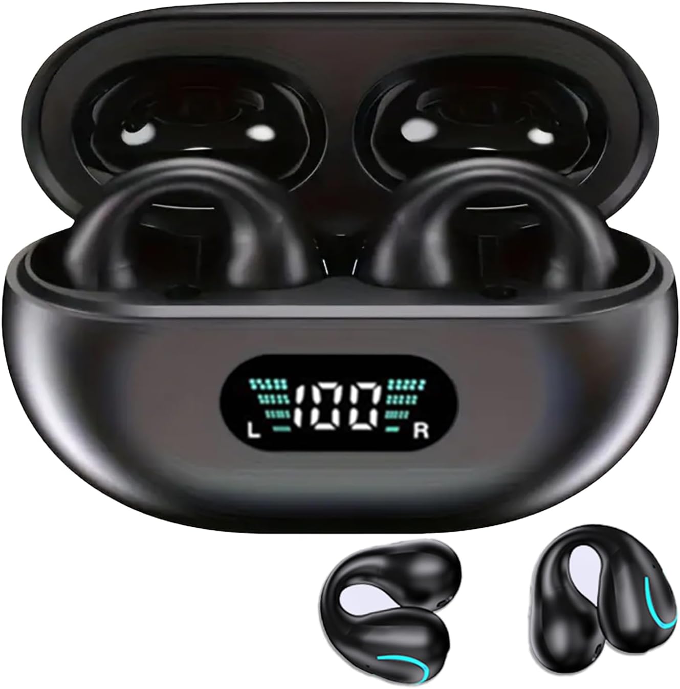 Wireless Bone Conduction Headphones: 80H Playtime, Waterproof, Ideal for Active Lifestyle