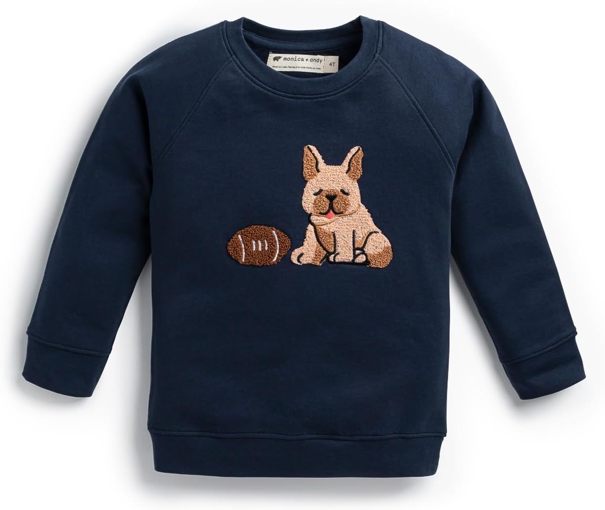MONICA + ANDY Organic Embroidered Crewneck Sweatshirt for Kids