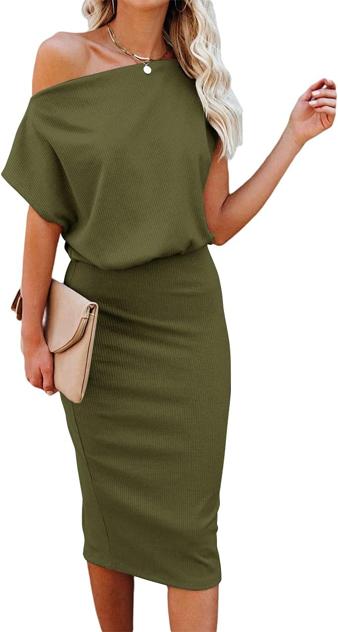 Ezbelle Women's Off Shoulder Midi Dress for Casual Parties
