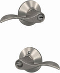Schlage F51A ACC 619 Accent Door Lever Keyed Entry - Satin Nickel