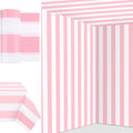 Pink and White Striped Tablecloth Roll 78.7 in x 100 ft - Party Table