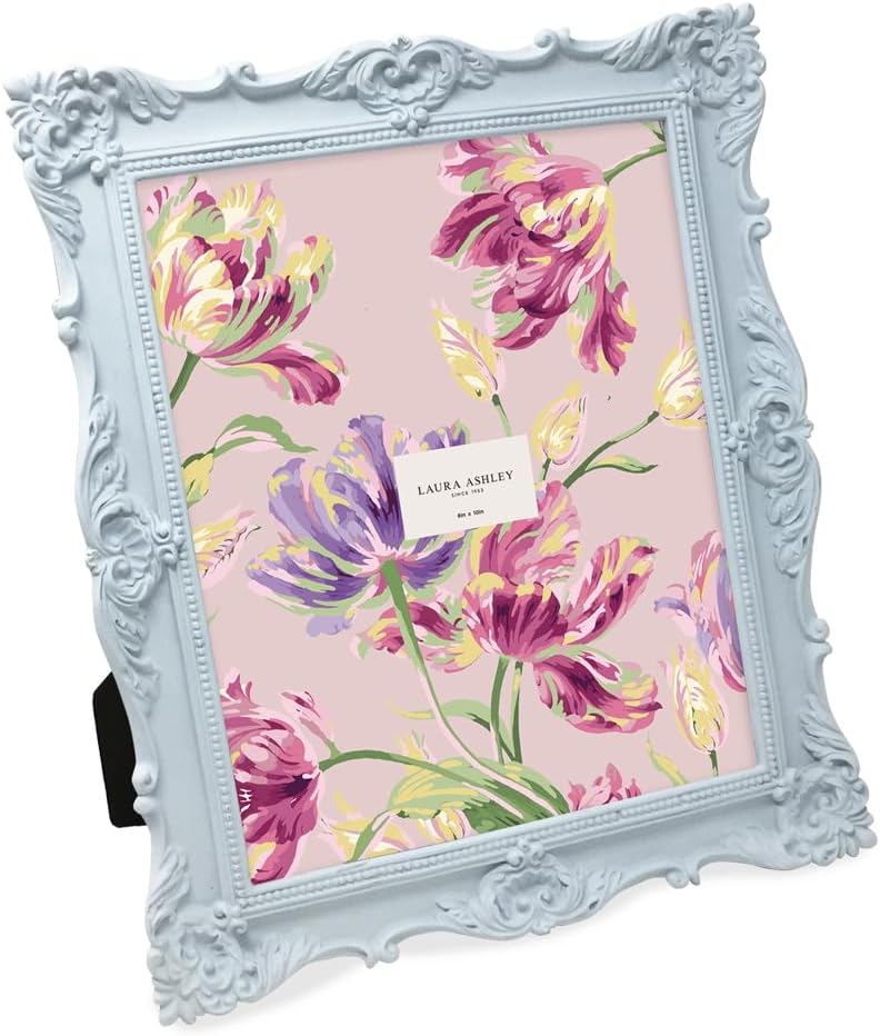 Laura Ashley 8x10 Powder Blue Ornate Textured Picture Frame