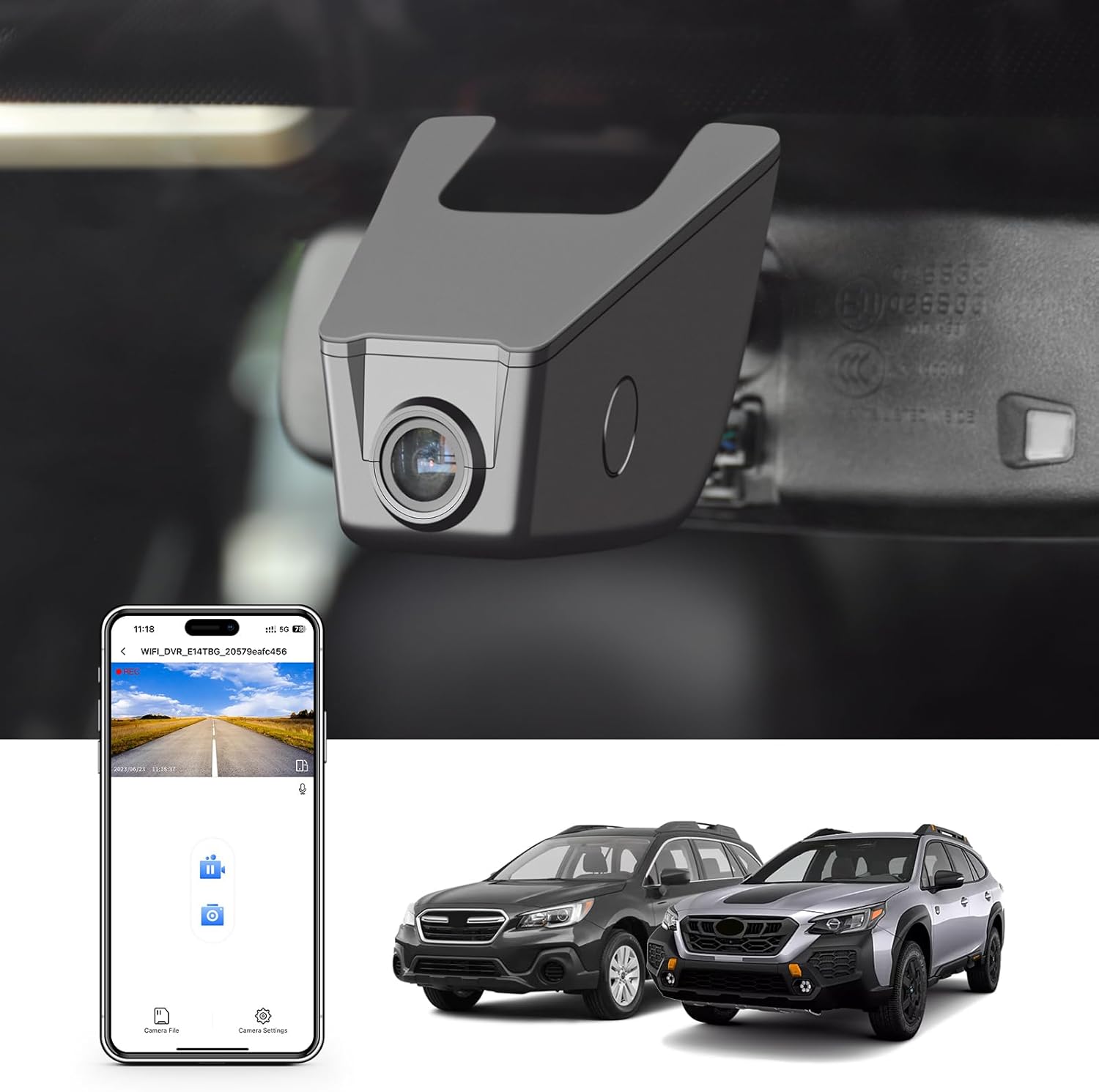 4K Dash Cam for Subaru Outback Gen5 and Gen6 with WiFi