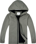 Boys Rain Jackets Waterproof Hooded Fleece Raincoats - Lightweight Two