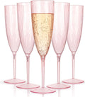 Pink Champagne Flutes 36PCS 6OZ Disposable - Bulk Elegance for Events
