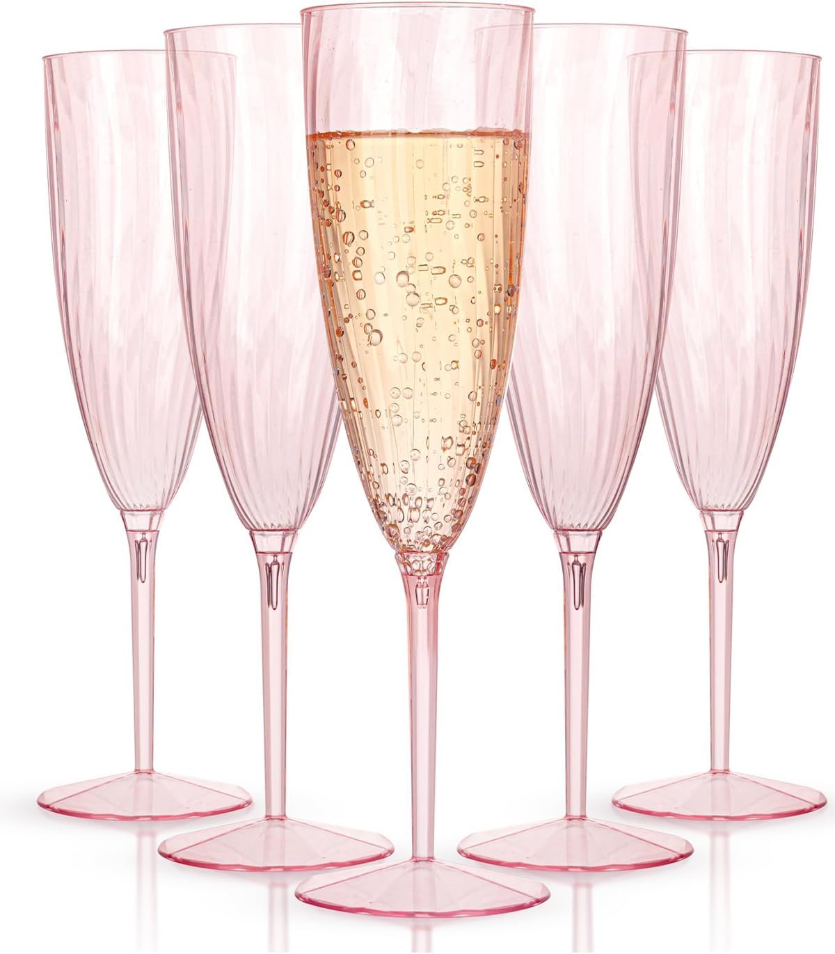 36PCS Pink Champagne Flutes for Weddings and Parties Supplies