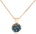 Real Citrine 8mm Bezel Pendant Necklace for Women - Rose Gold Over